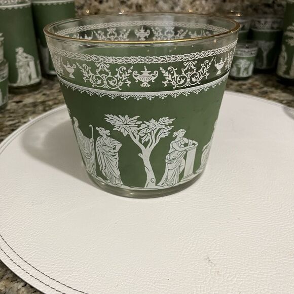 Wedgwood Hellenic Grecian Rare Ice Bucket Green Jasperware style - Picture 4 of 5